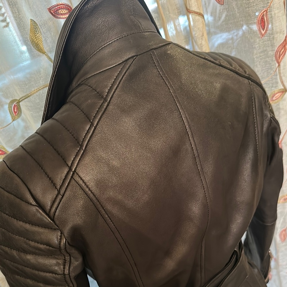 Gap Leather Long Moto Jacket - image 8